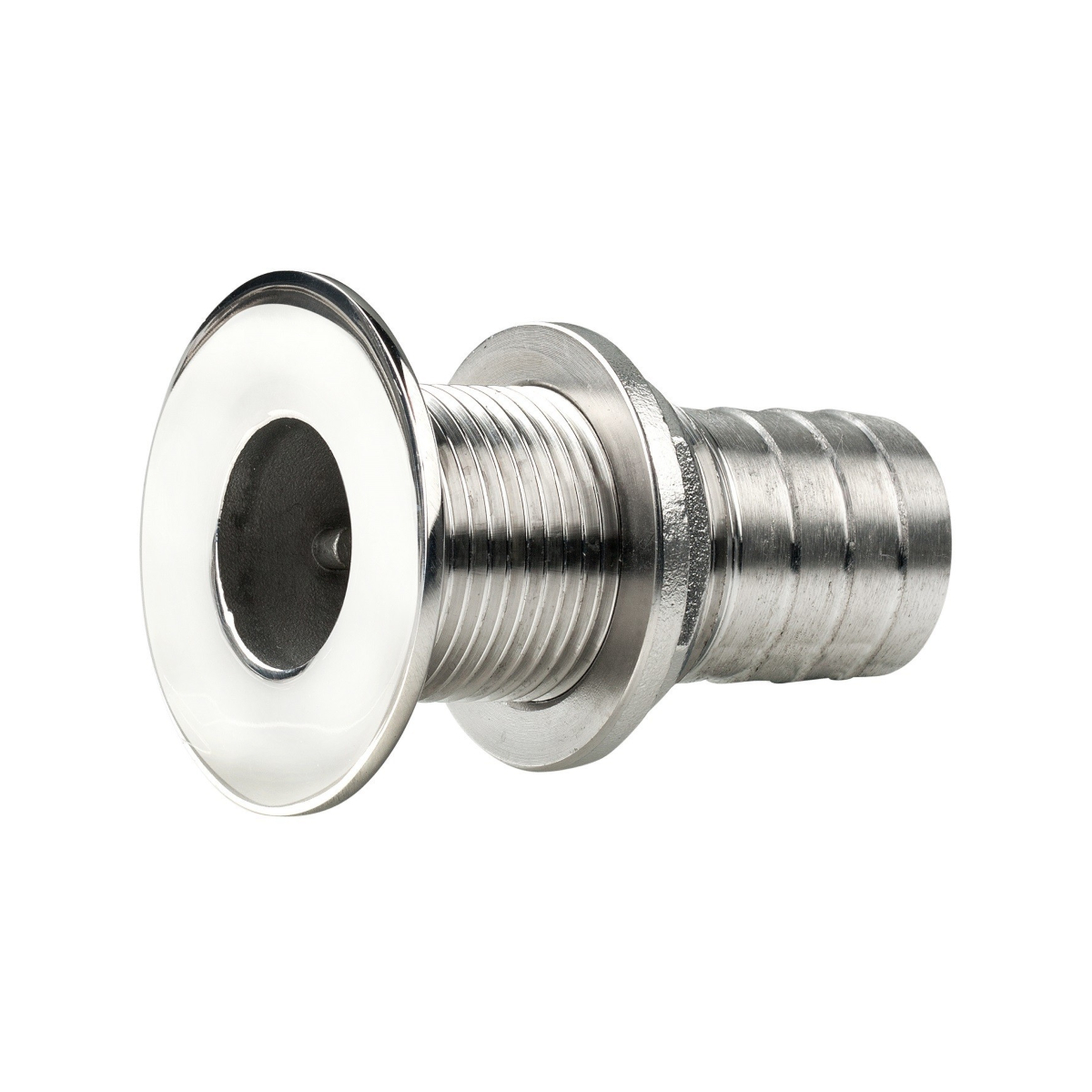 Vetus passe-coque flush inox poli - fileté ø13 mm - cannelé ø18 mm