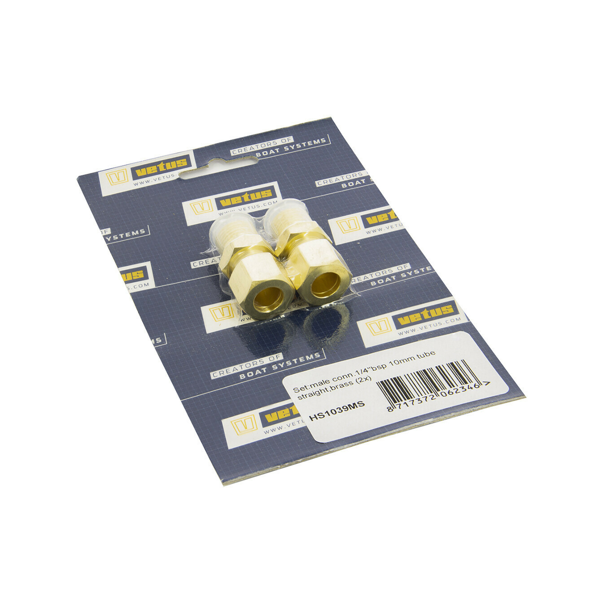 Jeu d'embouts de raccordement Vetus 10mm droit