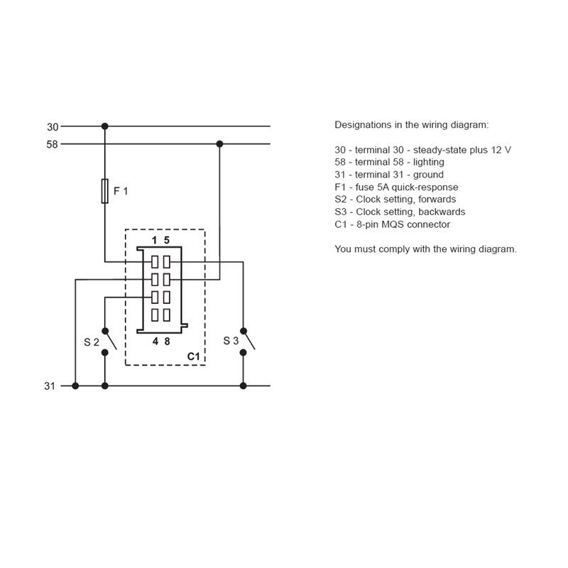 VDO Montre VL 8 – 16 V, blanc