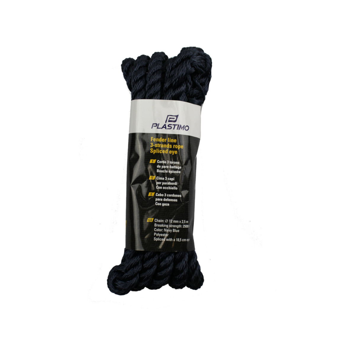Plastimo Cordage 3 torons pare-battage œillet épissé  - Couleur bleu marine