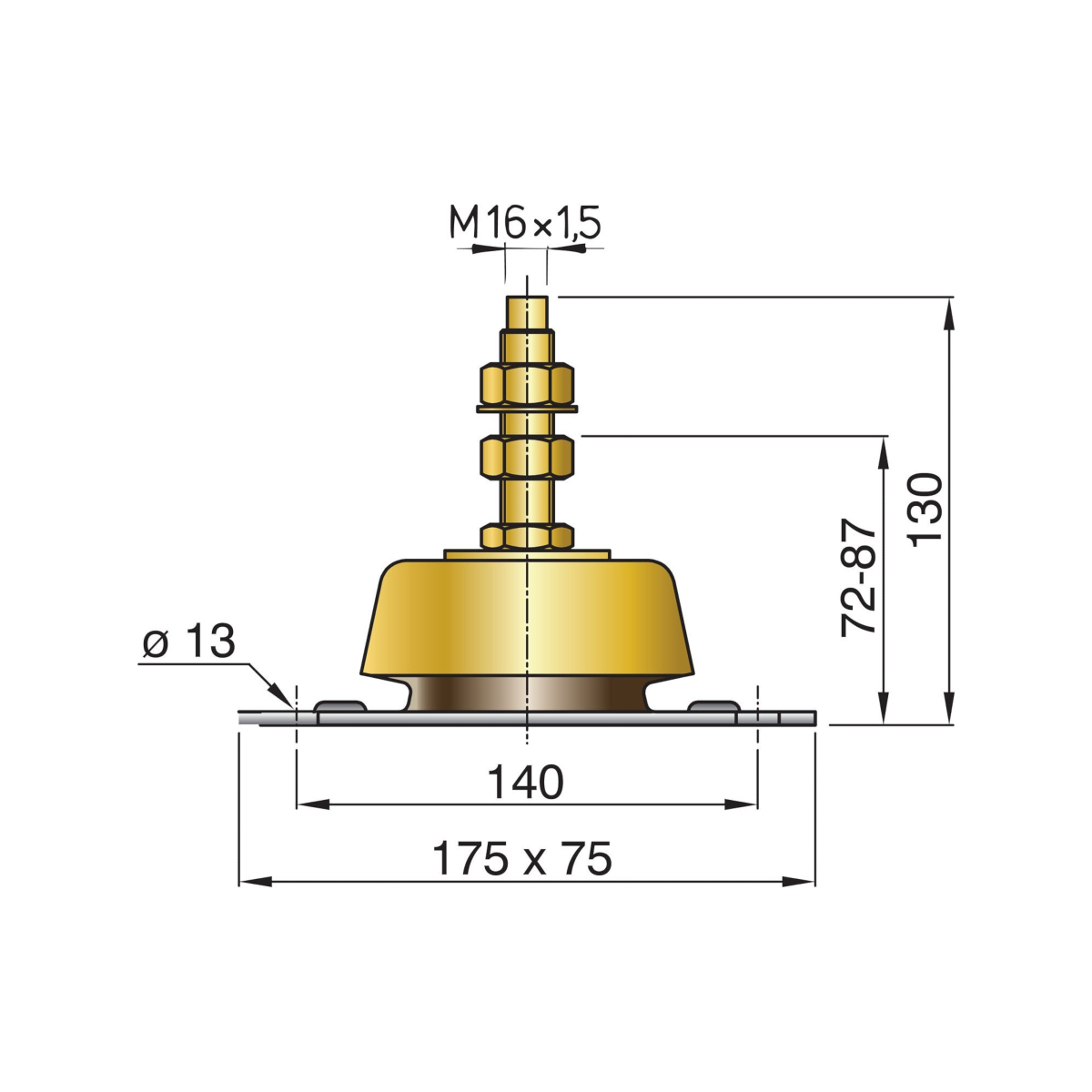Vetus support-moteur type hy150