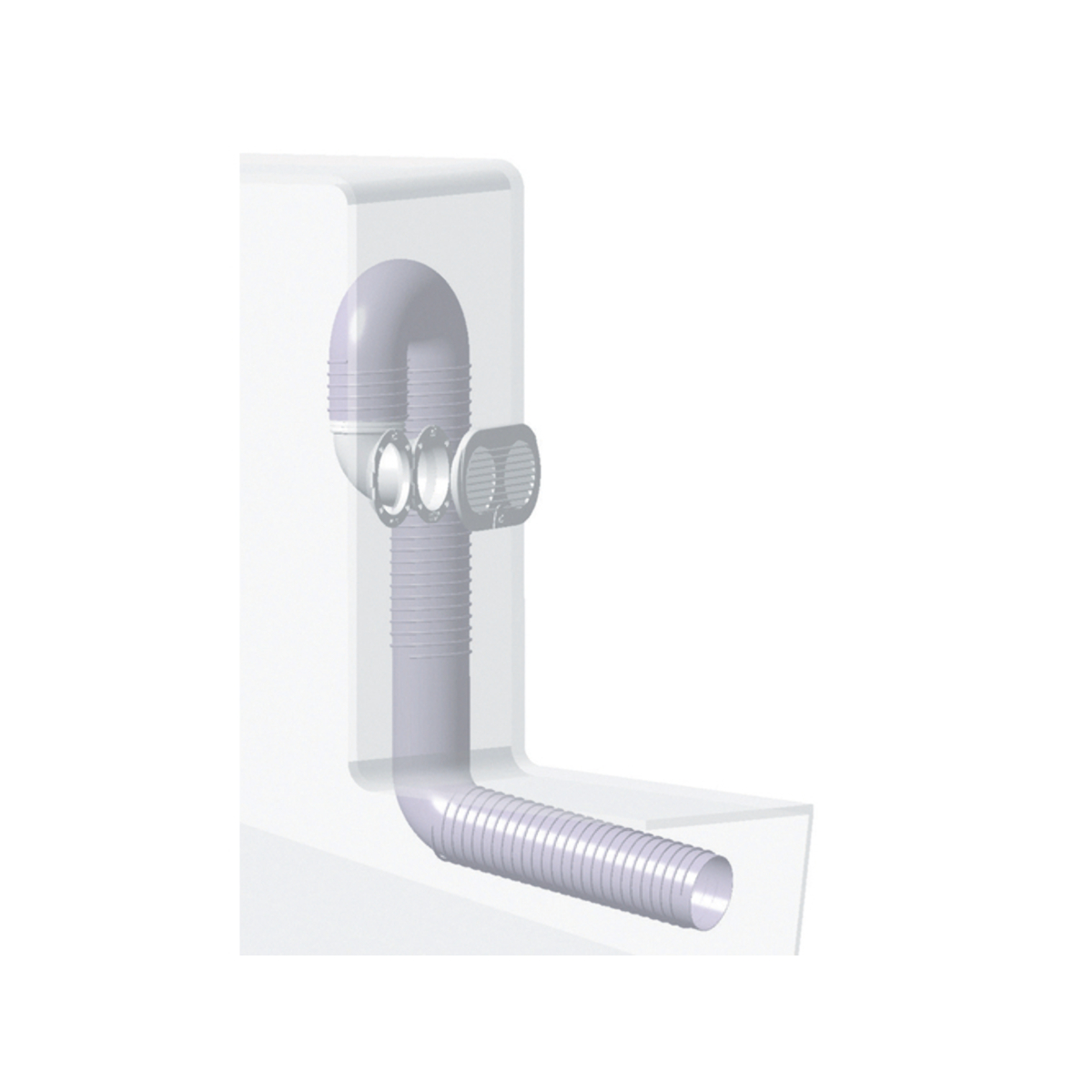 Plastimo grille double blanche sorties 3"
