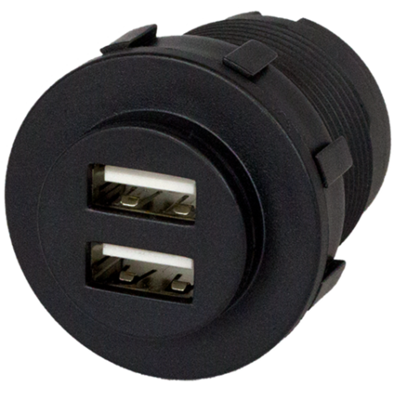 Plastimo prise usb 5a noire avec eclairage