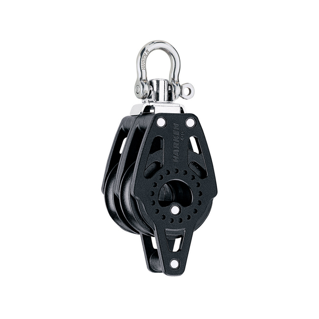 Harken 40mm Carbo bloc - à deux branches avec manille d'émerillon et chien de garde