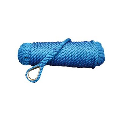 Talamex ligne de mouillage avec cosse - bleu, diamètre 10mm, longueur 20m