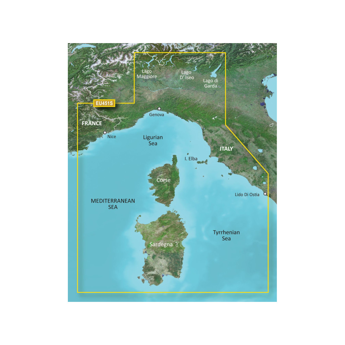Garmin VEU451S carte marine Mer Ligurienne, Corse, Sardaigne