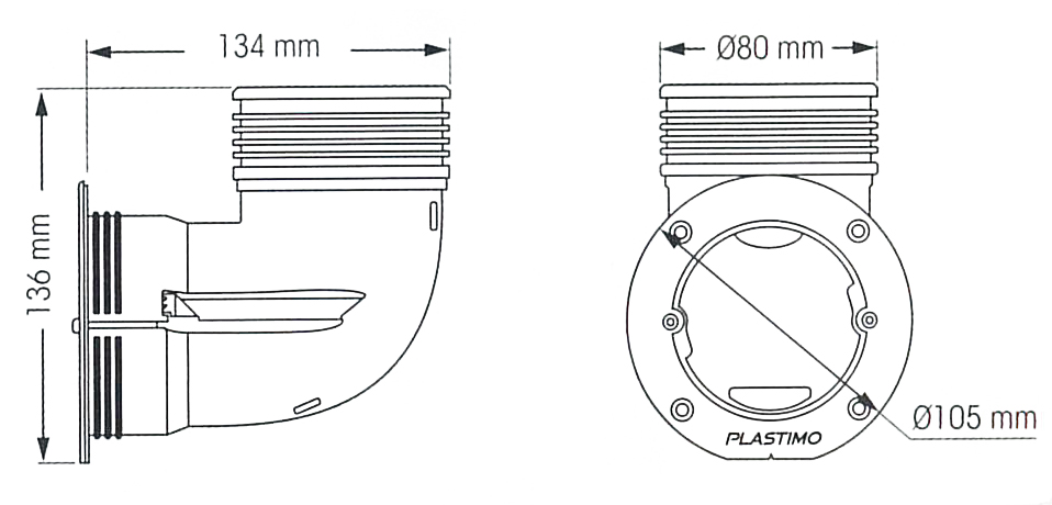 Connecteur Plastimo Elbow Mm 80