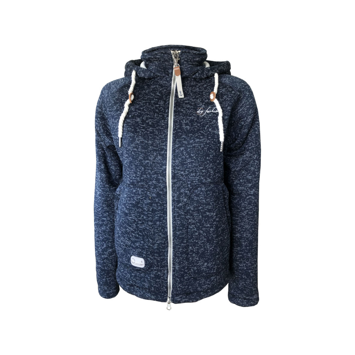 PROMO : Dry fashion Veste en polaire tricotée Föhr Femme marine chiné, taille 38