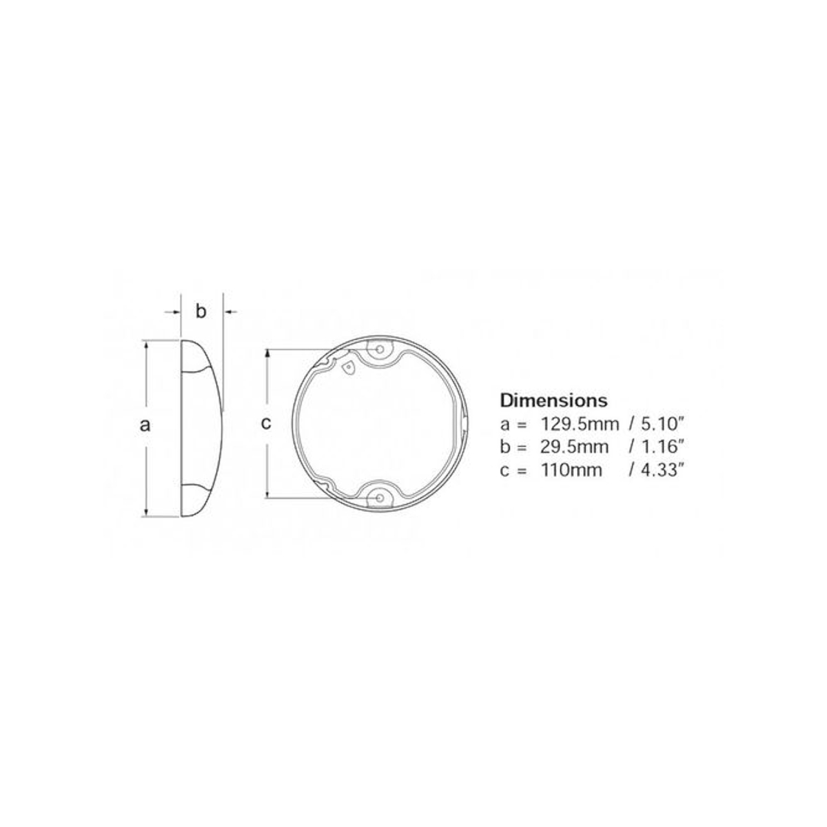 Hella EuroLED 130 LED lumière de plafond blanc/rouge, blanc