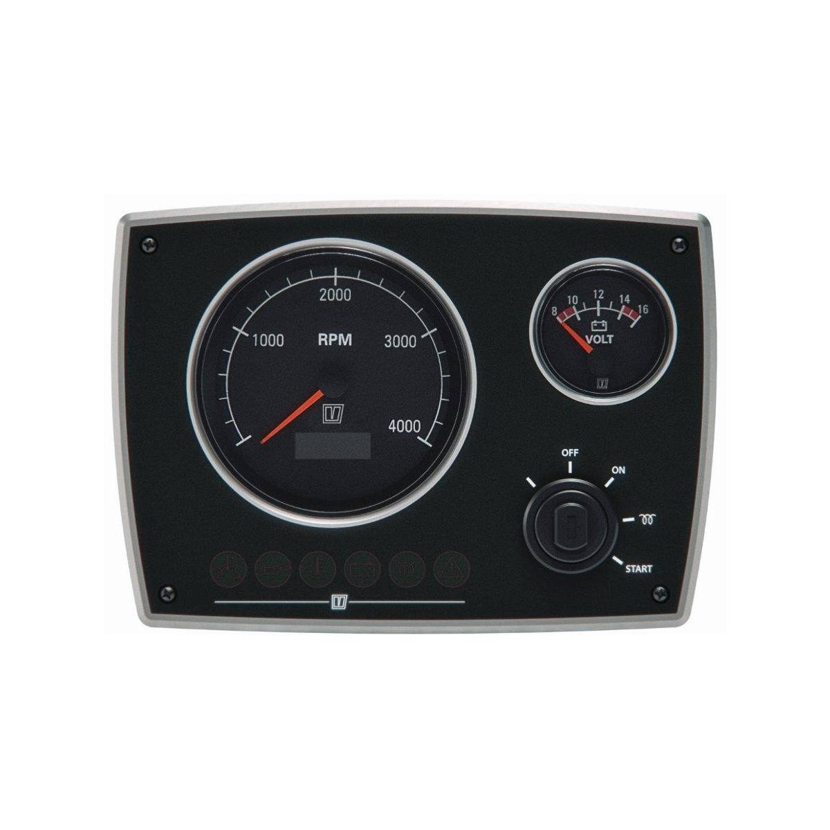 Vetus tableau de bord moteur aluminium type mpa22 12v, 2 instruments noir (0-4000 rpm)