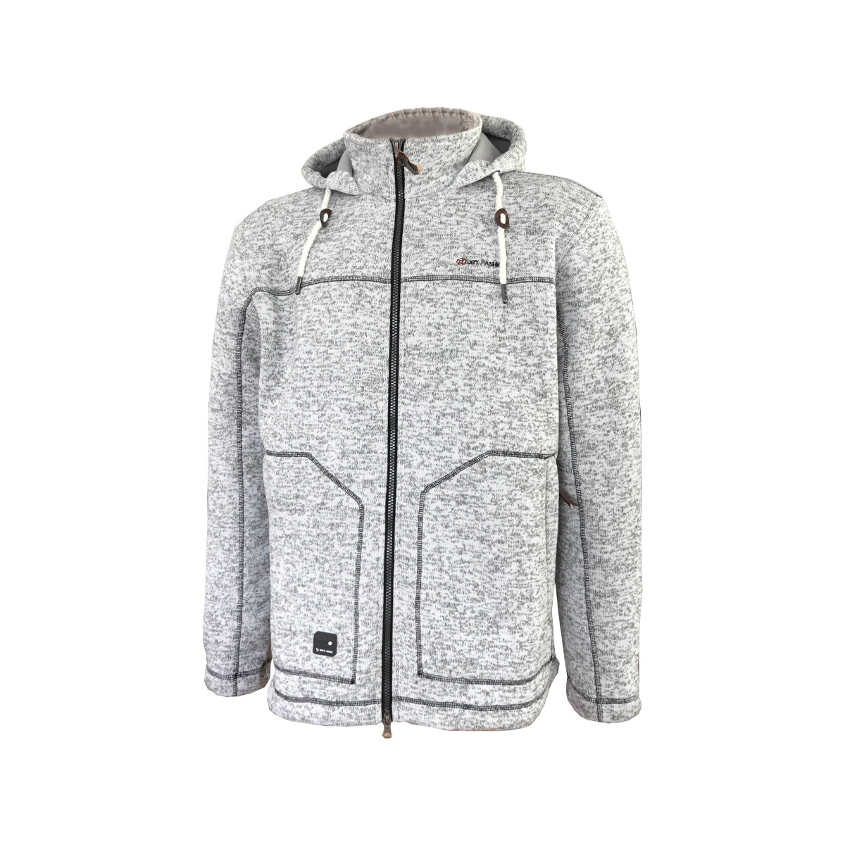 Dry Fashion Pellworm veste en polaire tricotée homme gris chiné, taille S