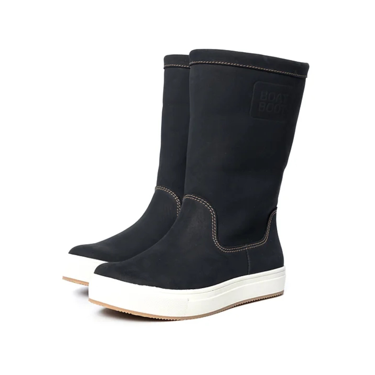 PROMO : Boatboot Bottes de voile en cuir unisexe bleu marine, taille 44