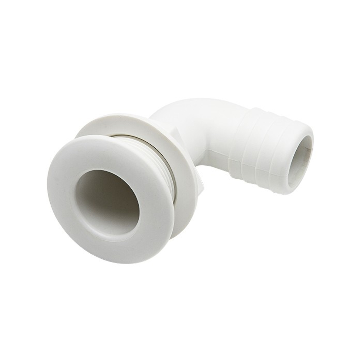 Plastimo passe-coque coude cannele 38 mm blanc