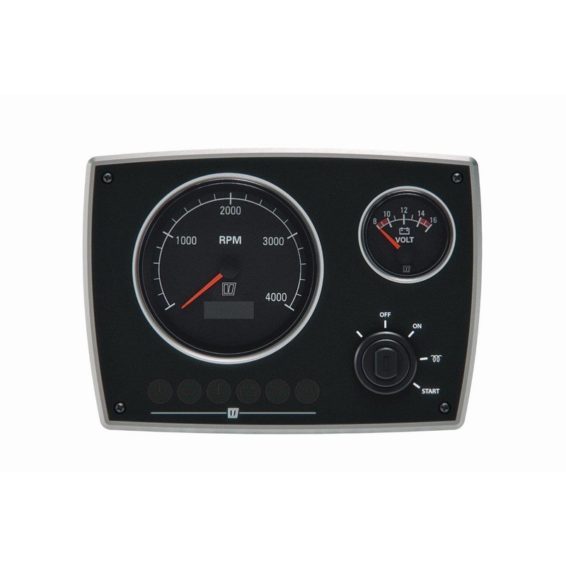 Vetus tableau de bord moteur aluminium type mpa22 12v, 2 instruments noir (0-5000 rpm)