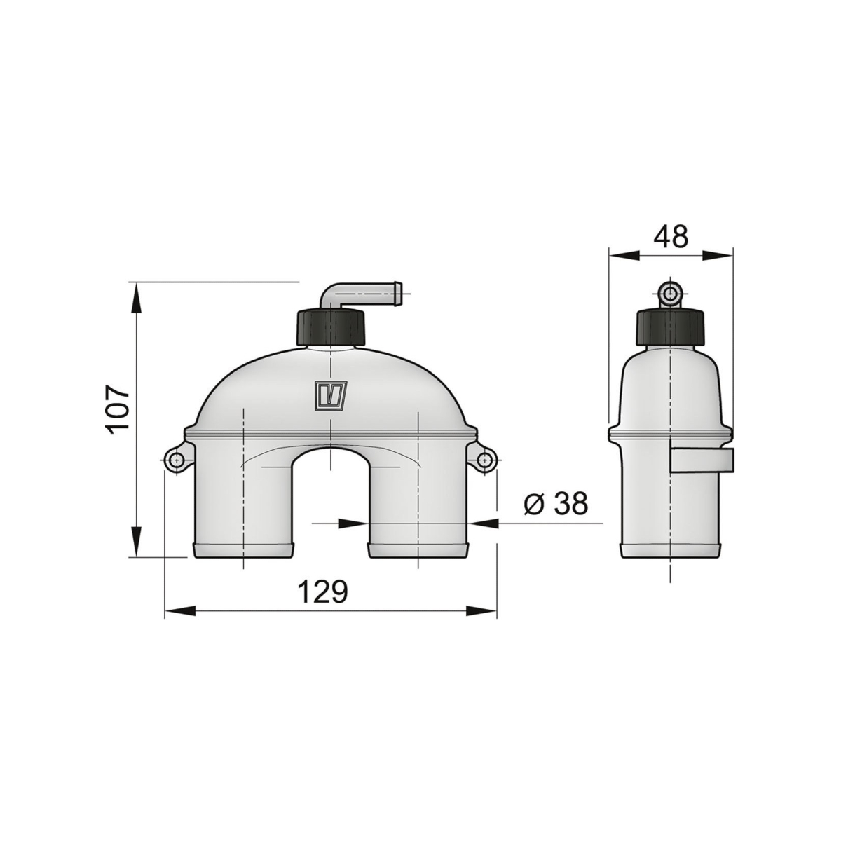 Vetus anti-siphon asd avec durite - ø38 mm