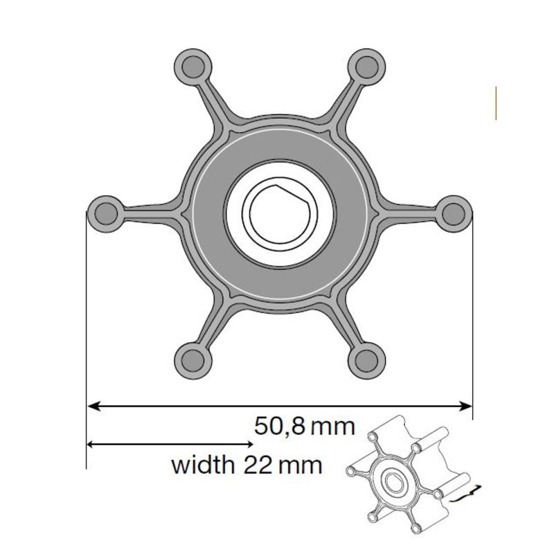 Johnson Impulseur pour pompe F4, MC97/EPDM