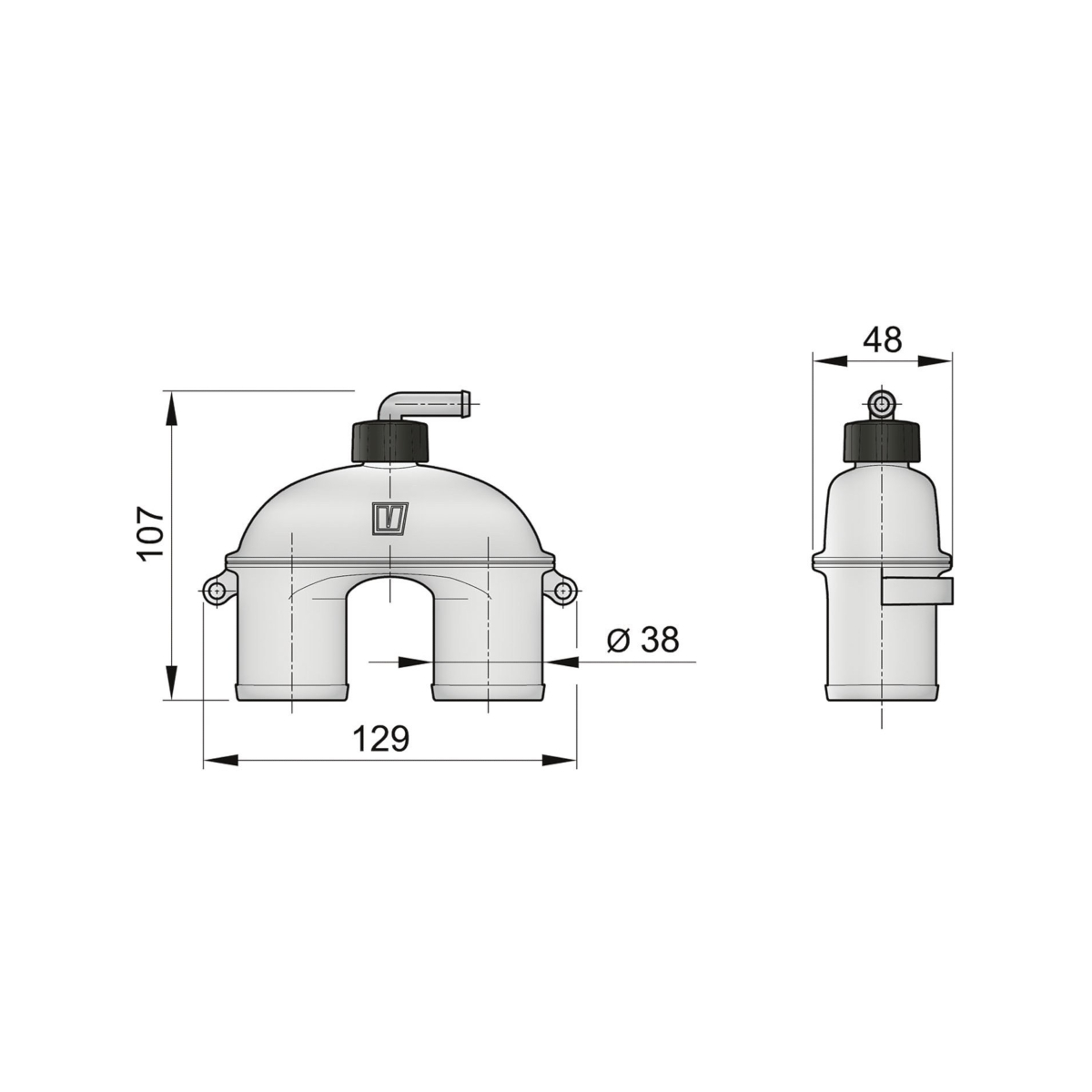 Vetus anti-siphon asd avec clapet - ø38 mm