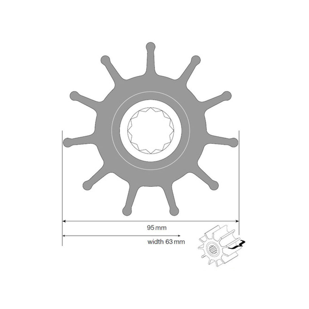 Johnson Impulseur pour pompe F8, néoprène