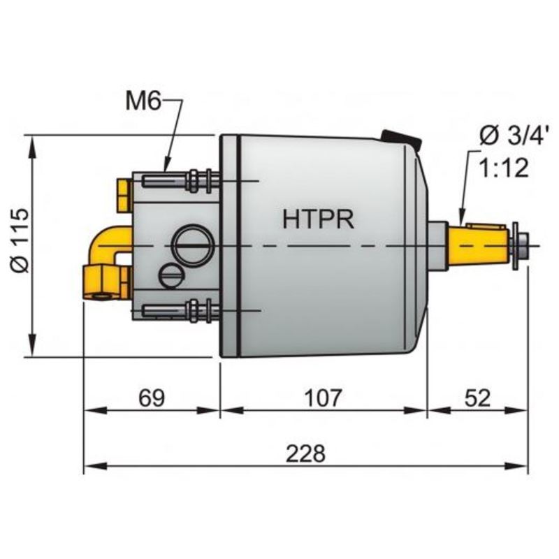 Vetus pompe hydraulique type htp42 noire pour tuyau ø 10 mm, avec clapet anti-retour