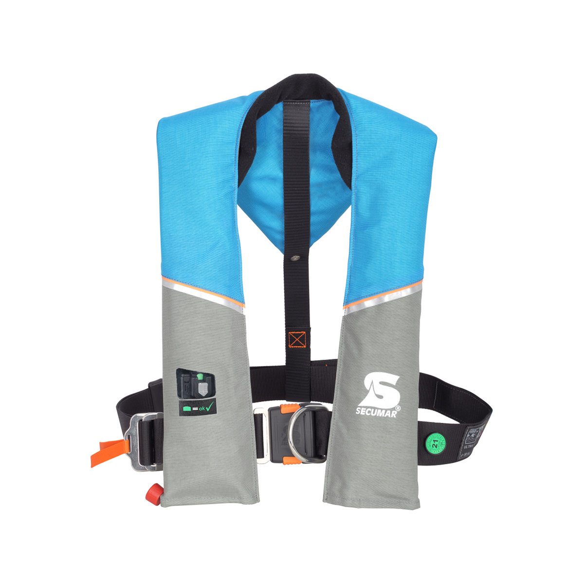 Secumar Ultra 170 gilet de sauvetage automatique 165N avec harnais et lifebelt, bleu clair/gris