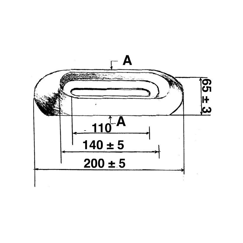 Anode sacrificielle en aluminium à visser - Poids 550g, Longueur 200mm