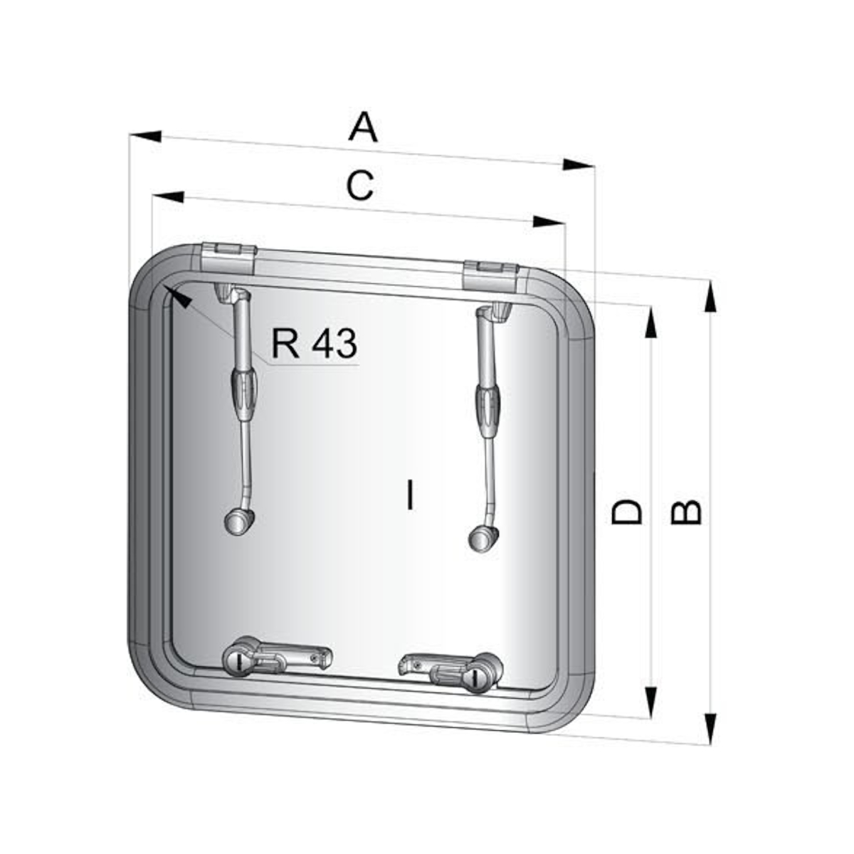 Vetus trappe de survie altus type 5151 - découpe 507 x 507 mm