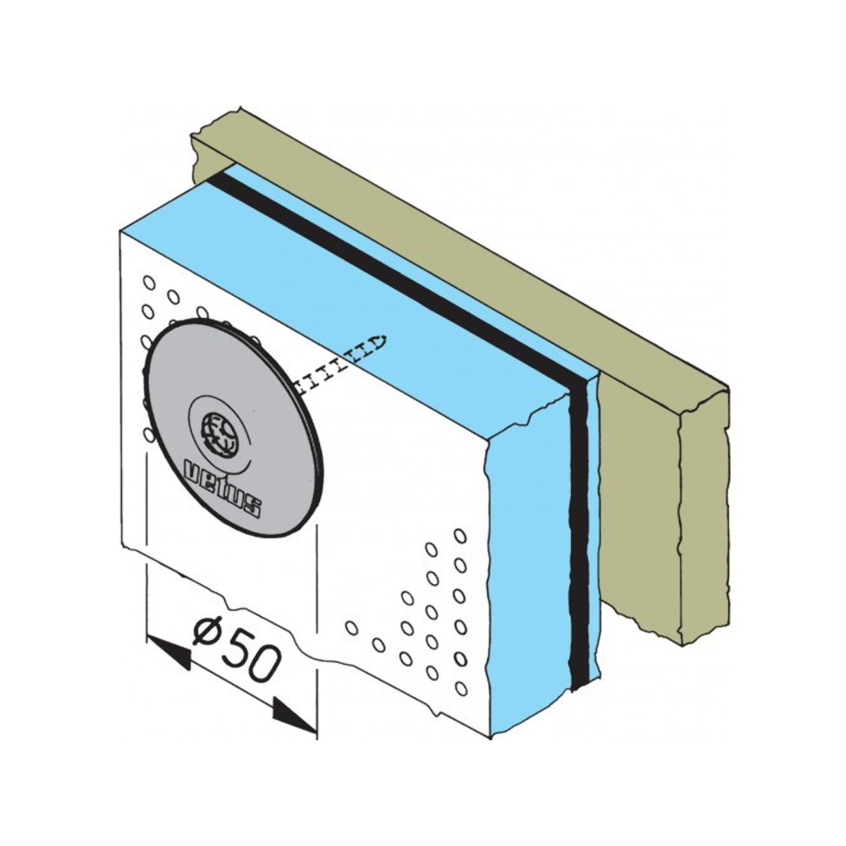 Vetus rosettes de fixation pour plaque d'insonorisation - ø50 mm (les 15)