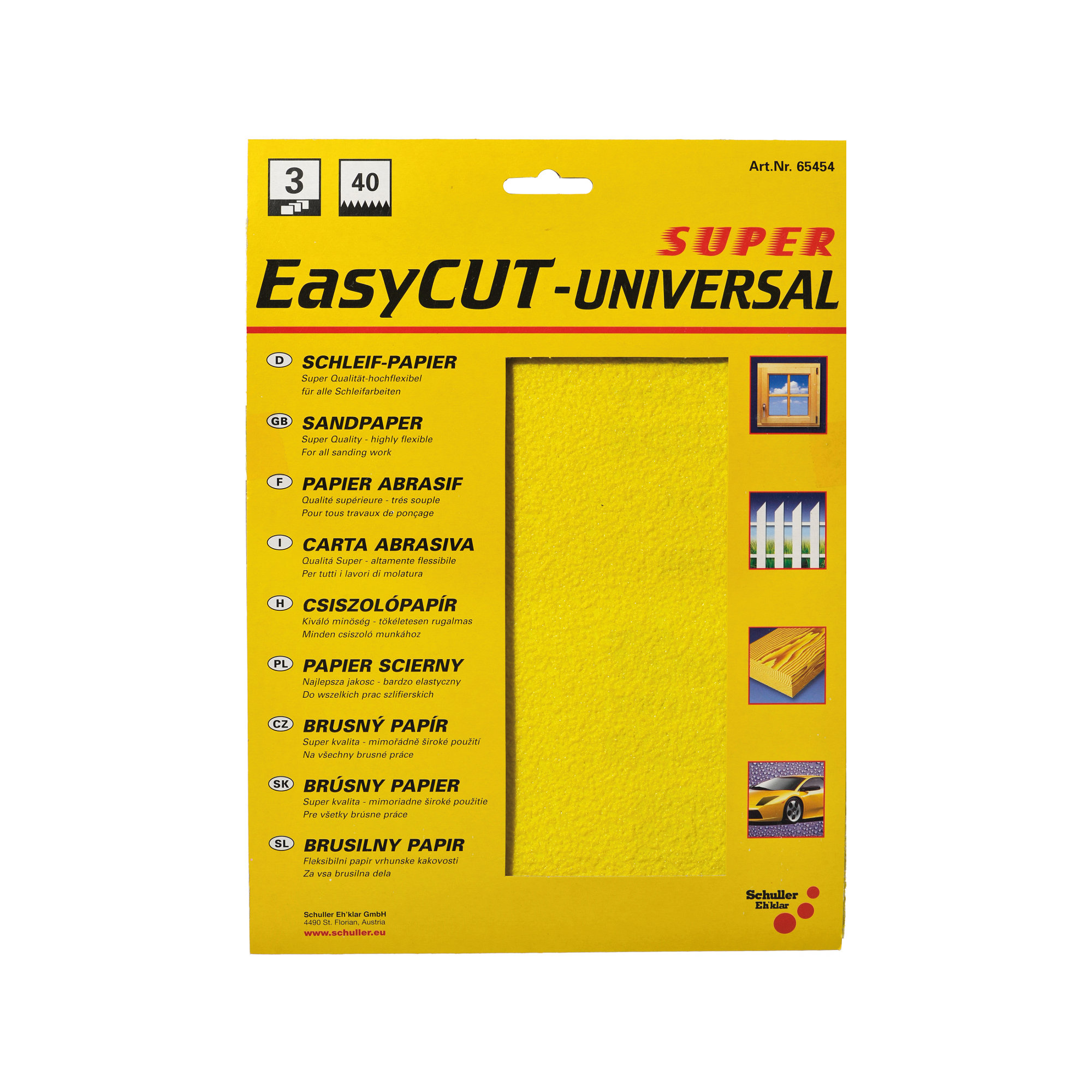 Easycut Papier abrasif universel 230 x 280 mm en pack de 3