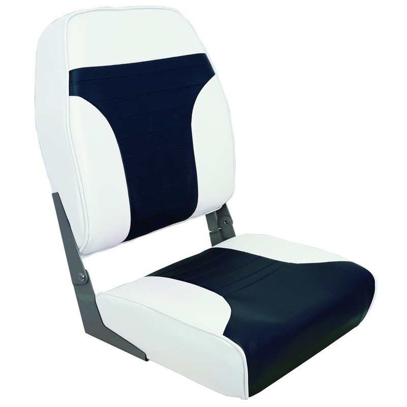 Plastimo siege pliable dossier haut blanc/bleu