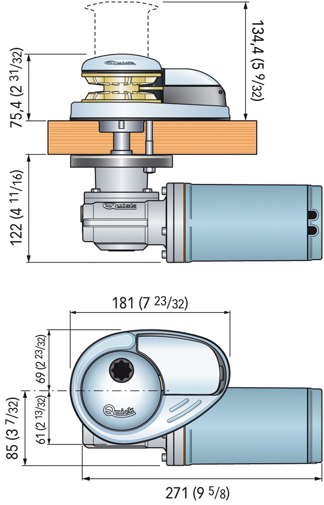 Quick Guindeau électrique Prince DP1 - 500W, 12V, chaîne 6mm, DIN 766